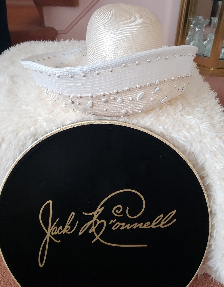 Vintage Jack McConnell White Jewel Embroidered